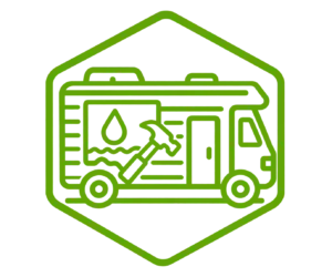 Green RV Water Damage Repair Emblem