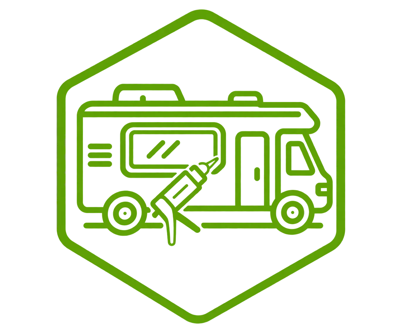 Green RV Window Repair Badge